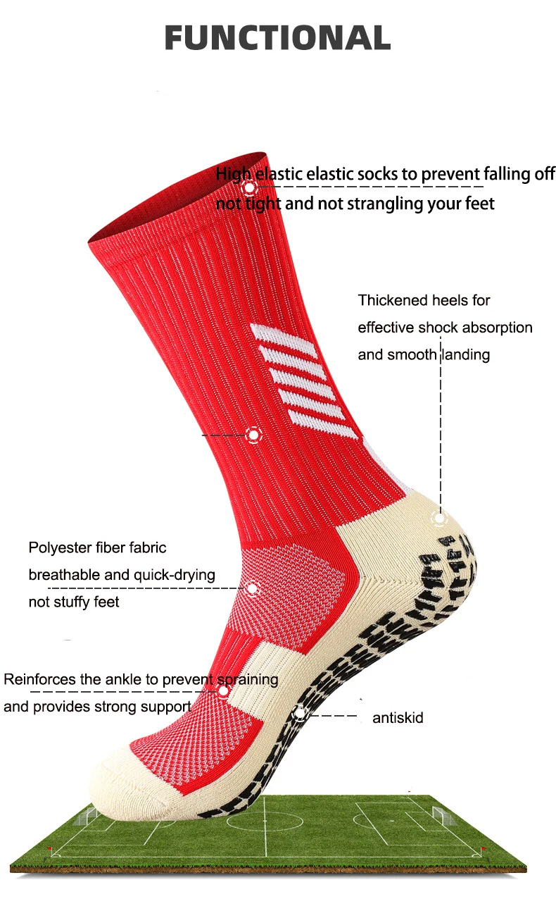 Soccer Socks for BoysTraining Tube Anti Slip Socks for Girls Thickened Towel Bottom Professional Sports Socks Children outdoor