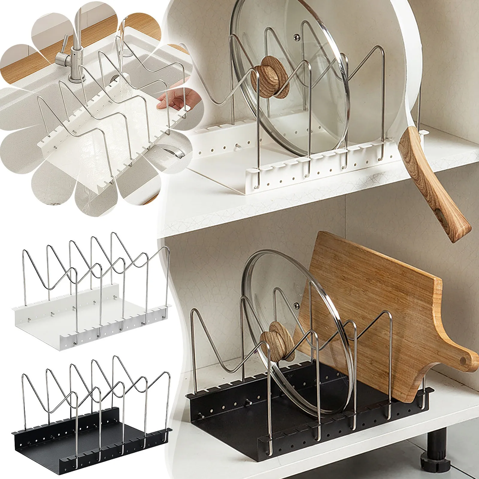 

Spoon Holder For Kitchen Counters Multiple Non Slip Heat Drainer for Sink Bottom Collapsible Dish Dry Rack Food Storage Rack