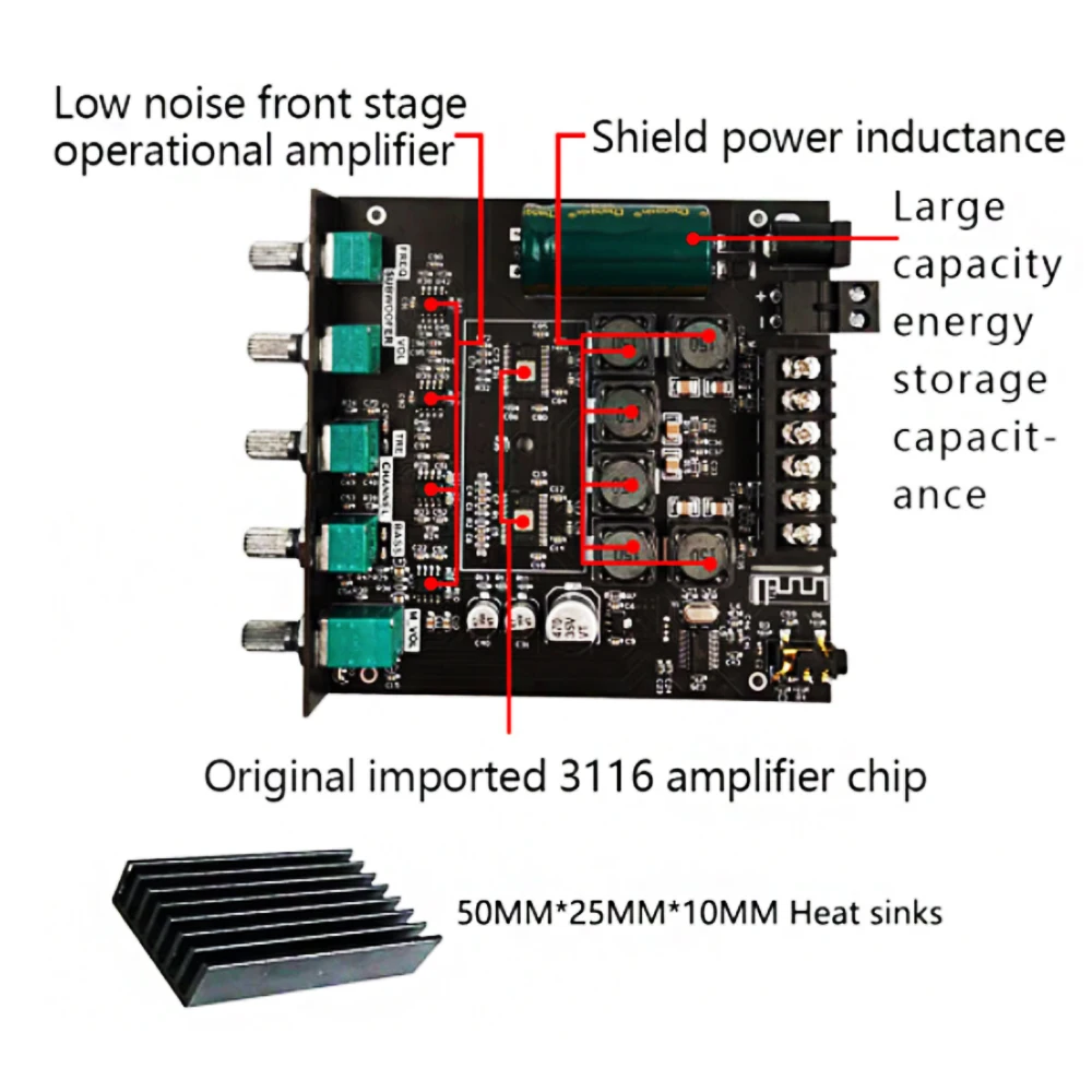 ZK-TB21 TPA3116D2 bluetooth 5 0 панель усилителя сабвуфера 50 Вт x2 + 100 2 1 каналов мощность аудио