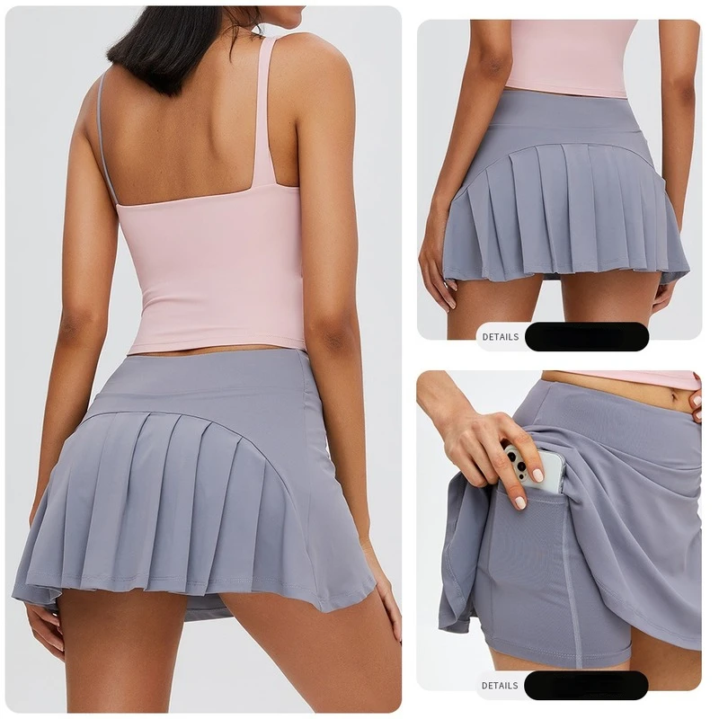 

Cloud Hide Safe Yoga Pleated Skirts Sexy Fitness High Waist Athletic Quick Dry Skort Women Sports Golf Running Tennis Pantskirt