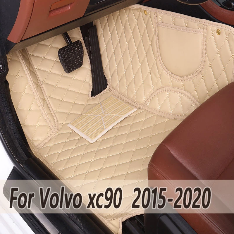 

100% подходит под заказ кожаные автомобильные коврики для Volvo xc90 2015 2016 2017 2018 2019 2020 коврики подставки для ног аксессуары