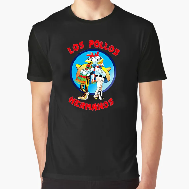 

los pollos hermanos cotton t-shirt male 2022 funny grunge streetwear top tees tshirt couple clothes
