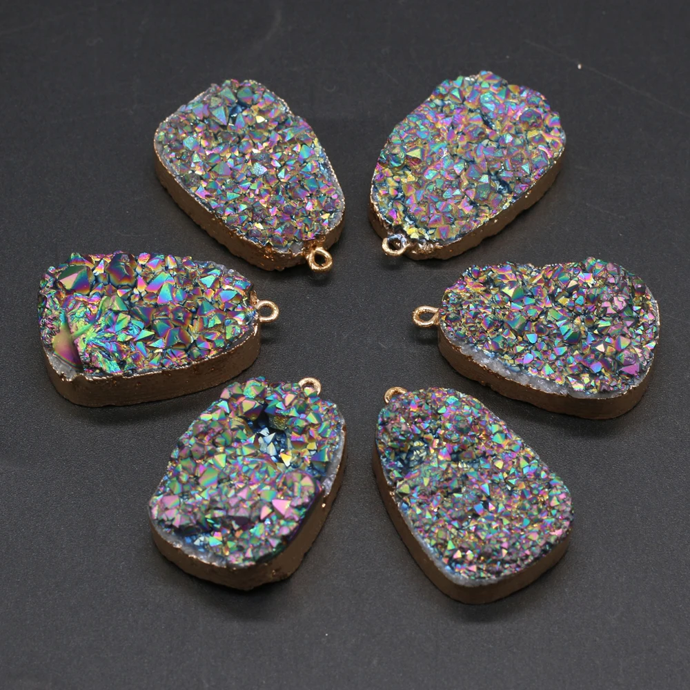 

Wholesale8PCS Natural Semi-precious Stones Crystal Bud Gilt Pendant Handmade Making DIY Necklace Bracelet Jewelry Accessory Gift