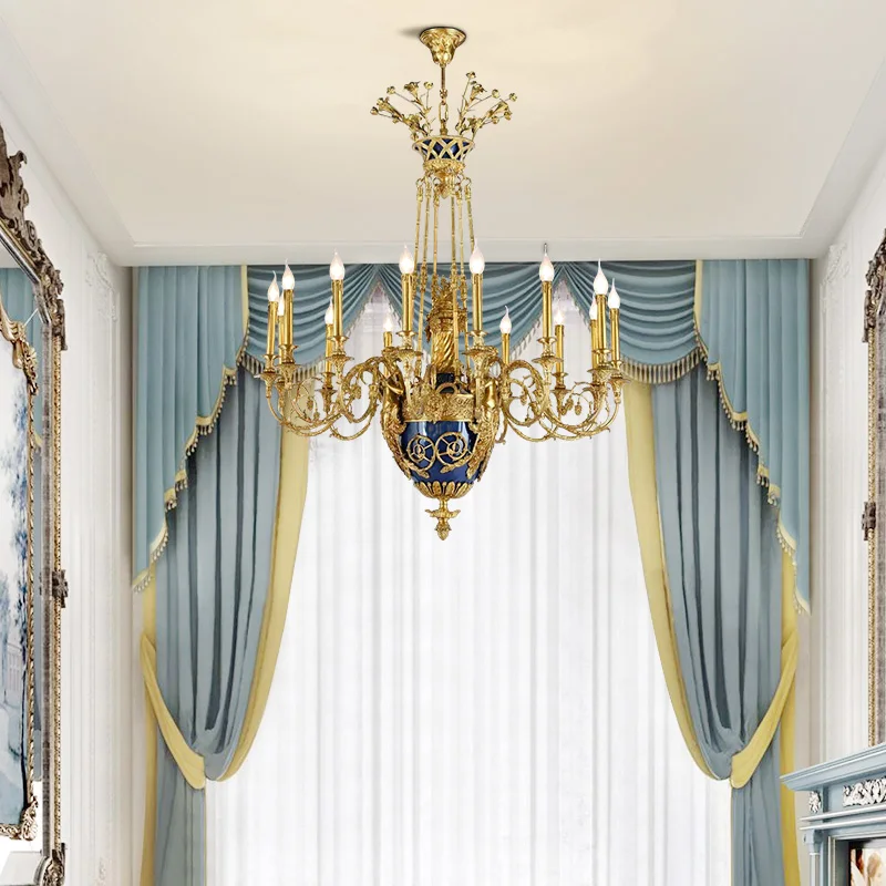 Европейская классическая антикварная лампа французская металлическая цепочка