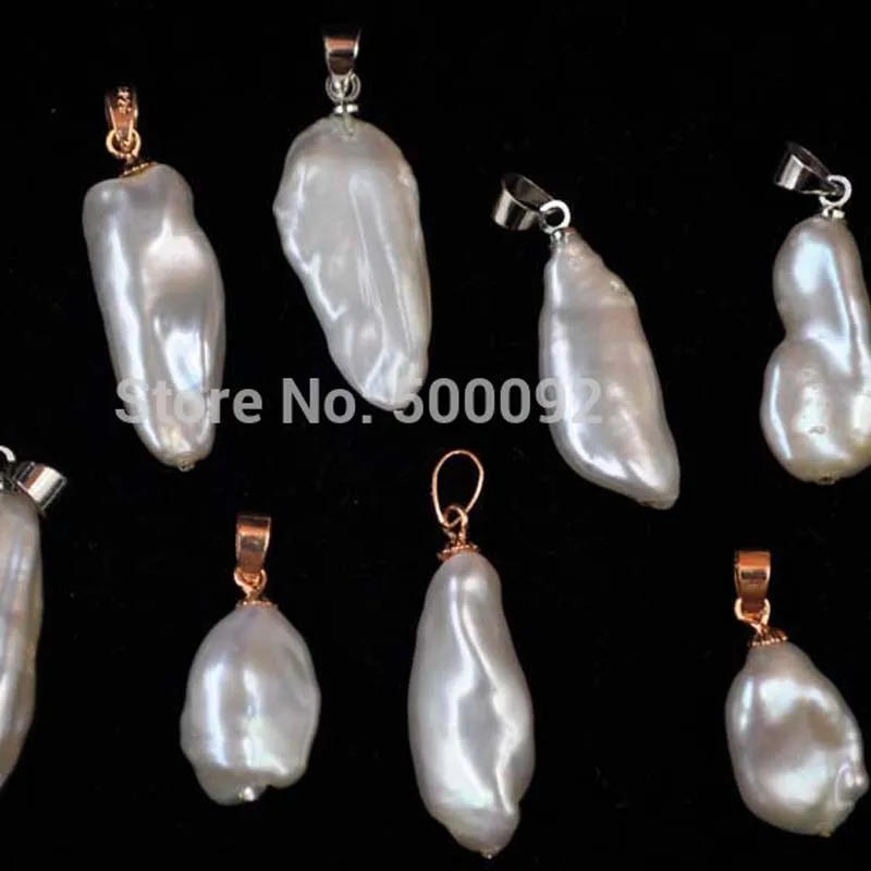 

wholesale 10 pcs Natural BiWa cultured pearl pendants lots