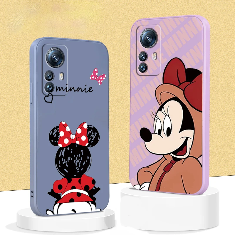 

Phone Case For Xiaomi Mi 12T 12S 12 12X 11i 11T 11 10 10S 10T Pro Lite Ultra 5G Fashion Mickey Minnie Mouse Liquid Rope Funda