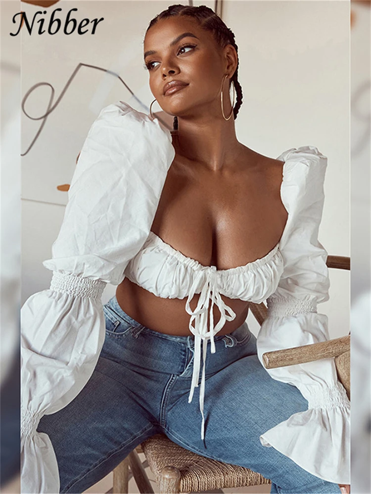 Nibber французские романтические элегантные укороченные топы для женщин милые