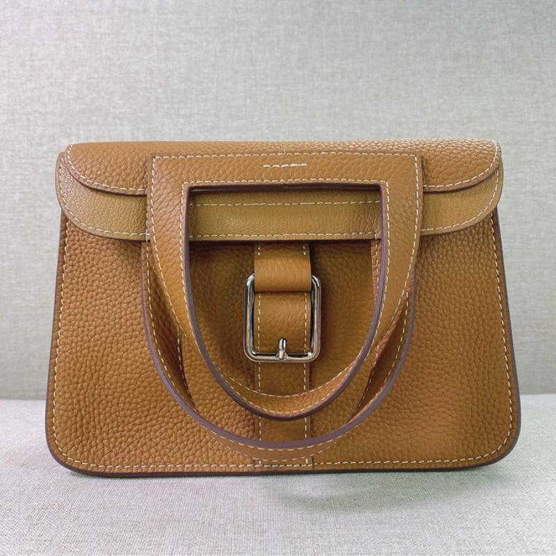 

Luxury Handbags2022 New One-shoulder Messenger Women's Bag Cowhide Briefcase Horseshoe Bag Fashion Hand-held Envelope Bao