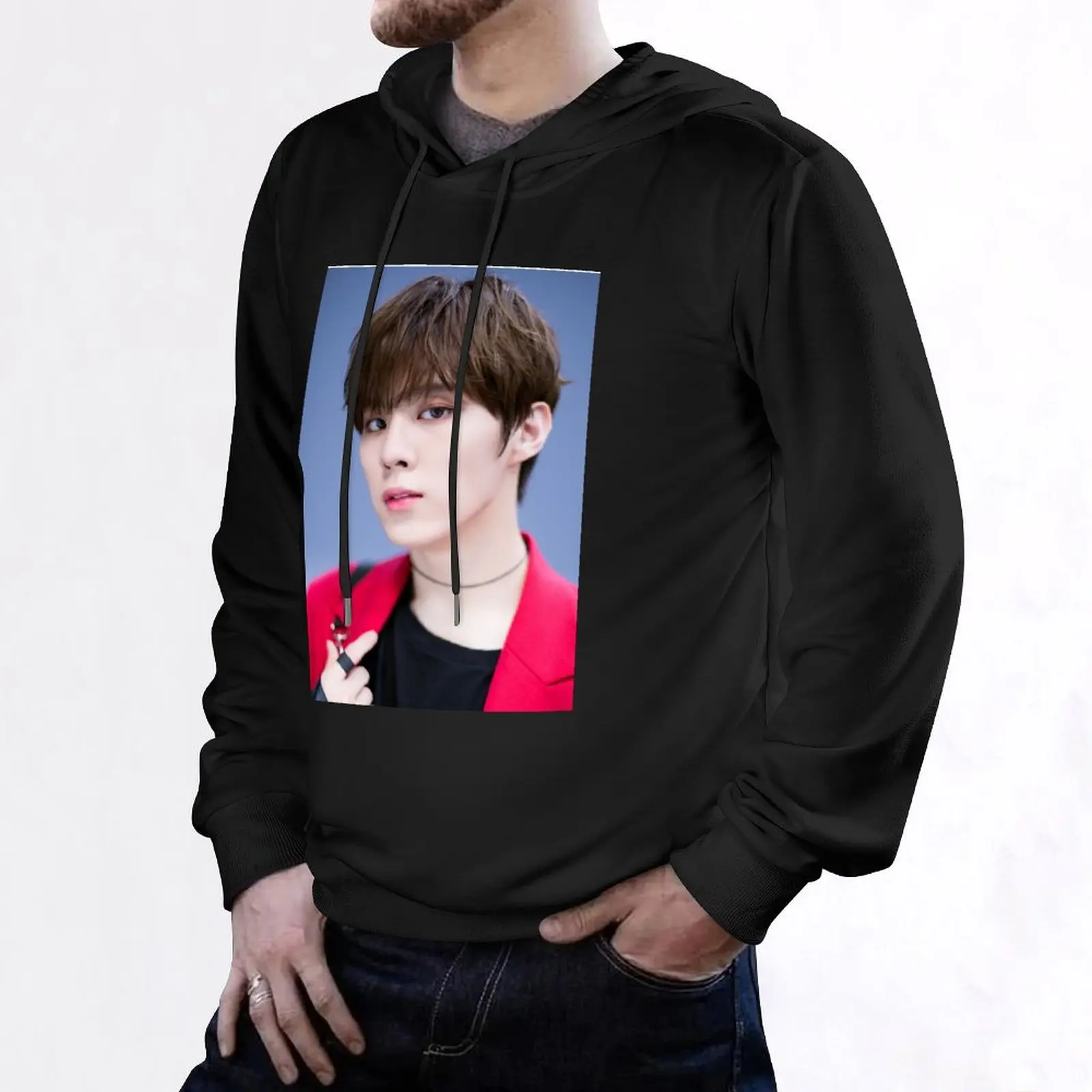 Пуловер Kim Wooseok с капюшоном осенняя одежда мужской комплект свитшотов зимняя