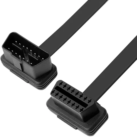 Удлинительный кабель OBD2 «папа-мама» с переключателем питания OBD Угловой плоский кабель OBD GPS Track ELM327 Линия осмотра автомобиля 8-ядерный