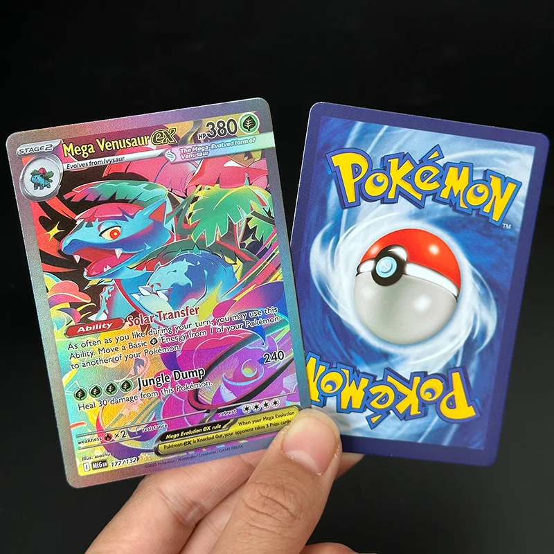 Фото Коллекционная игровая карта DIY English PKM Mega Gardevoir ex Lucario Kangaskhan Venusaur EX №4