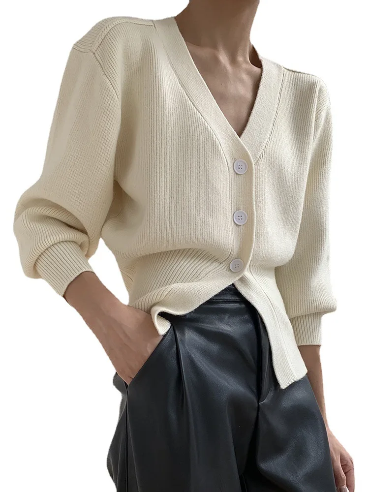 Куртка-свитер с V-образным вырезом женский внутренний слой мягкий и свободный