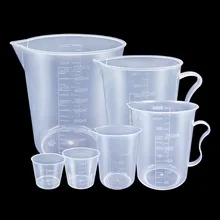 6Pcs/set Clear Plastic Graduated Measuring Cup for Baking Beaker Liquid Measure Jug Cup Container