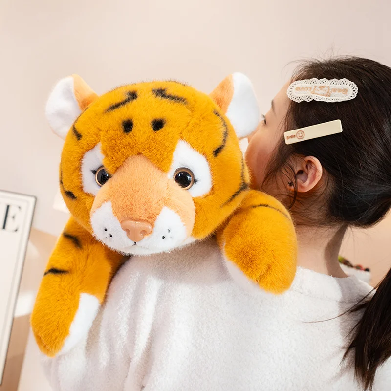 Имитация креативных мягких пушистых кубиков тигра чучело животных милая