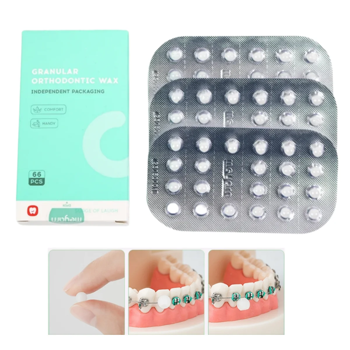 Защитные восковые гранулы для зубов 66 шт