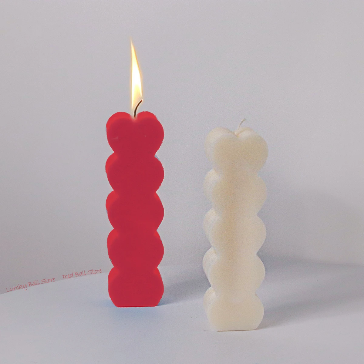 Силиконовая форма для свечи в форме сердца 5 полостей