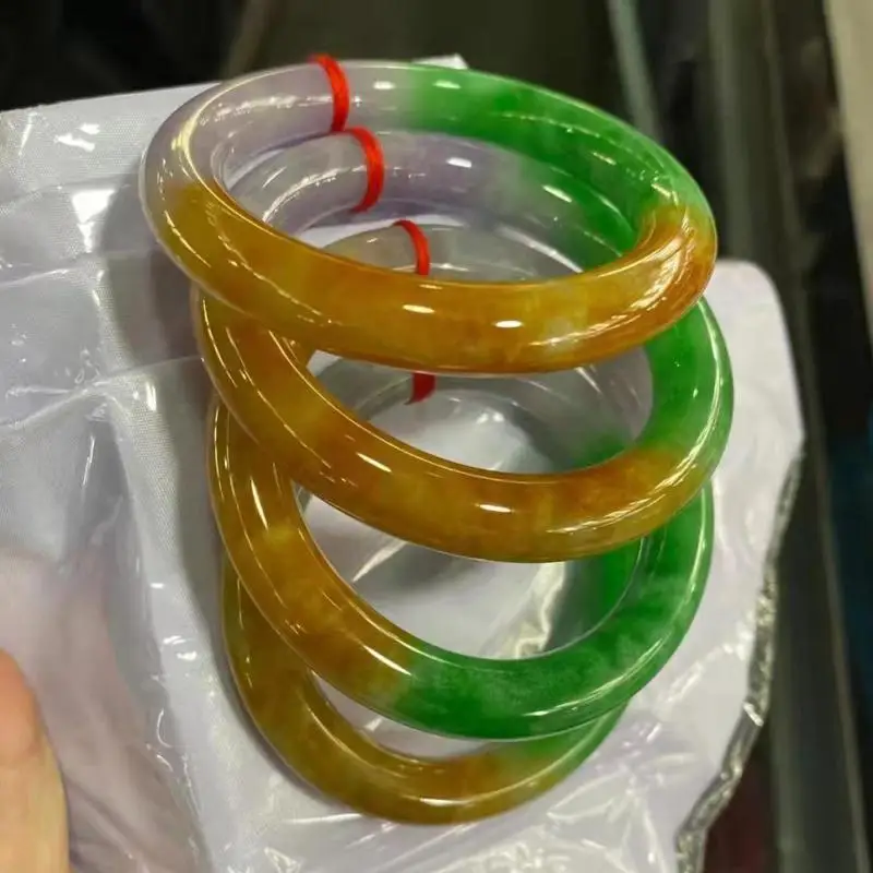 

Отправить сертификат, Браслет Из бирманского нефрита класса А, женские лечебные ювелирные изделия, натуральные трехцветные сертификаты стандарта