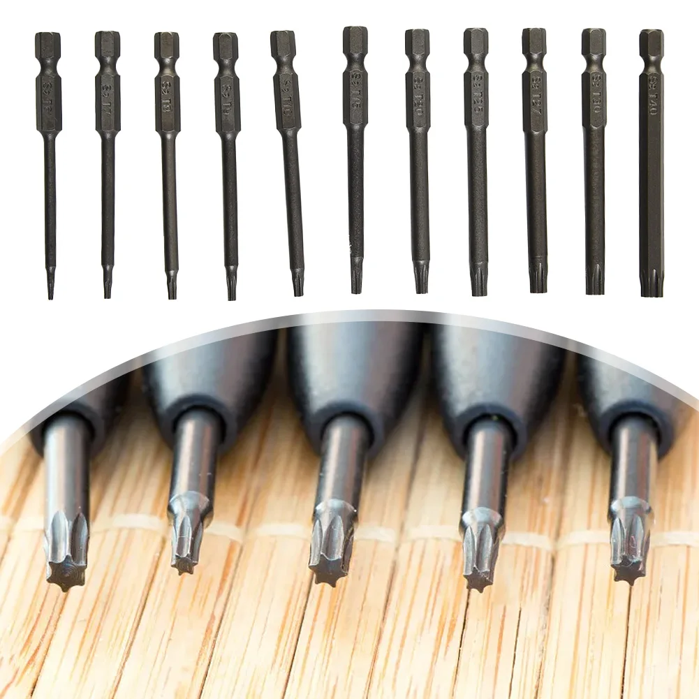 

Hand Tool Torx Screwdriver Bit Set Hex Security Magnetic Head Alloy Steel 75MM Extra Long 11pc Firmly Fix For Electric Air Drill