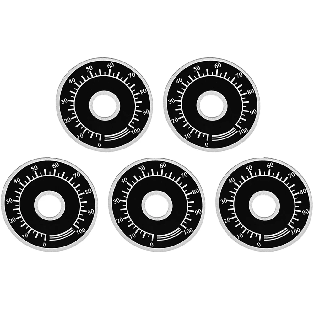 

5PCS 40mm Black Digital Dial Scale Plate Potentiometer Knob Volume Control Cap Diameter Rheostat Variac Transformer Face Plates