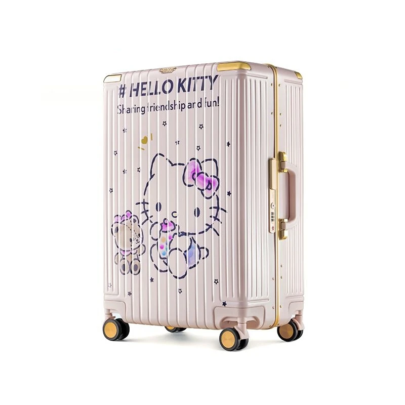 Hellokitty Suitcase Female Trolley Case Acrylic Powder Boarding Luggage Lightweight Convenient Sanrio Large Capacity Cartoon