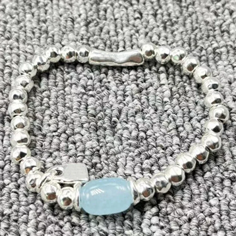 

Популярный Европейский и американский модный гальванический Простой браслет из серебра 925 пробы с шариками ювелирные подарки