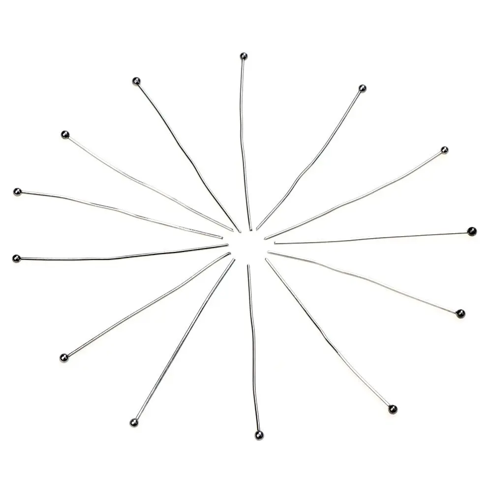 

50pcs/Lot 40MM Stainless Steel Not Fade Ball Head Pins Needles Beads For Pendant Jewelry Findings Making DIY Earring Supplies