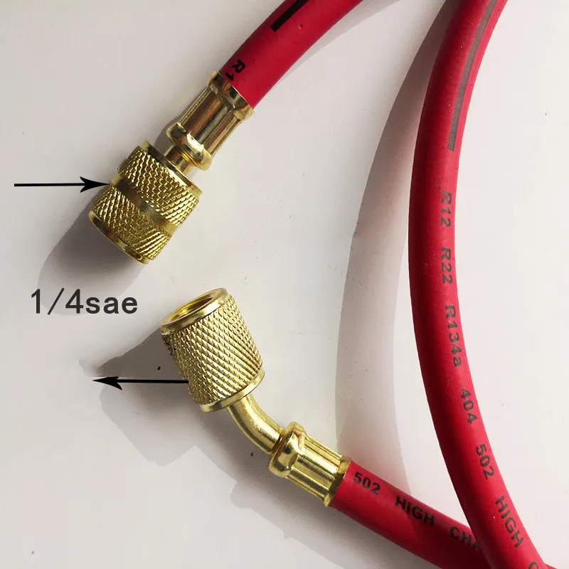 Продажа хладогент R134a балон Шланг для хладагента 1/4 Sae 3000psi, шланг для зарядки Хладагента Для R134a R404a R12 R22, 1 шт., 1,5 м  1 Pcs