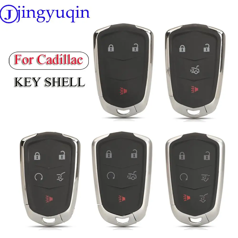 jingyuqin 3/4/5/6 Buttons Smart Remote Control Car Key Shell Case For Cadillac SRX CTS ATS XTS Escalade ESV