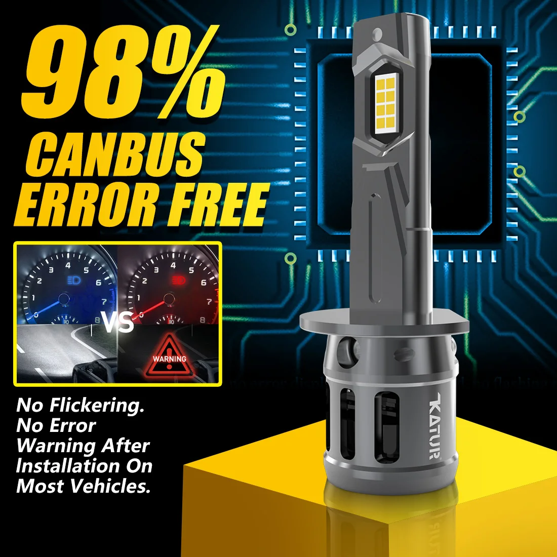 2 шт. без ошибок H1 фонарь Canbus лампа фары супер яркая для Mercedes-Ford Audi BMW VW Kia