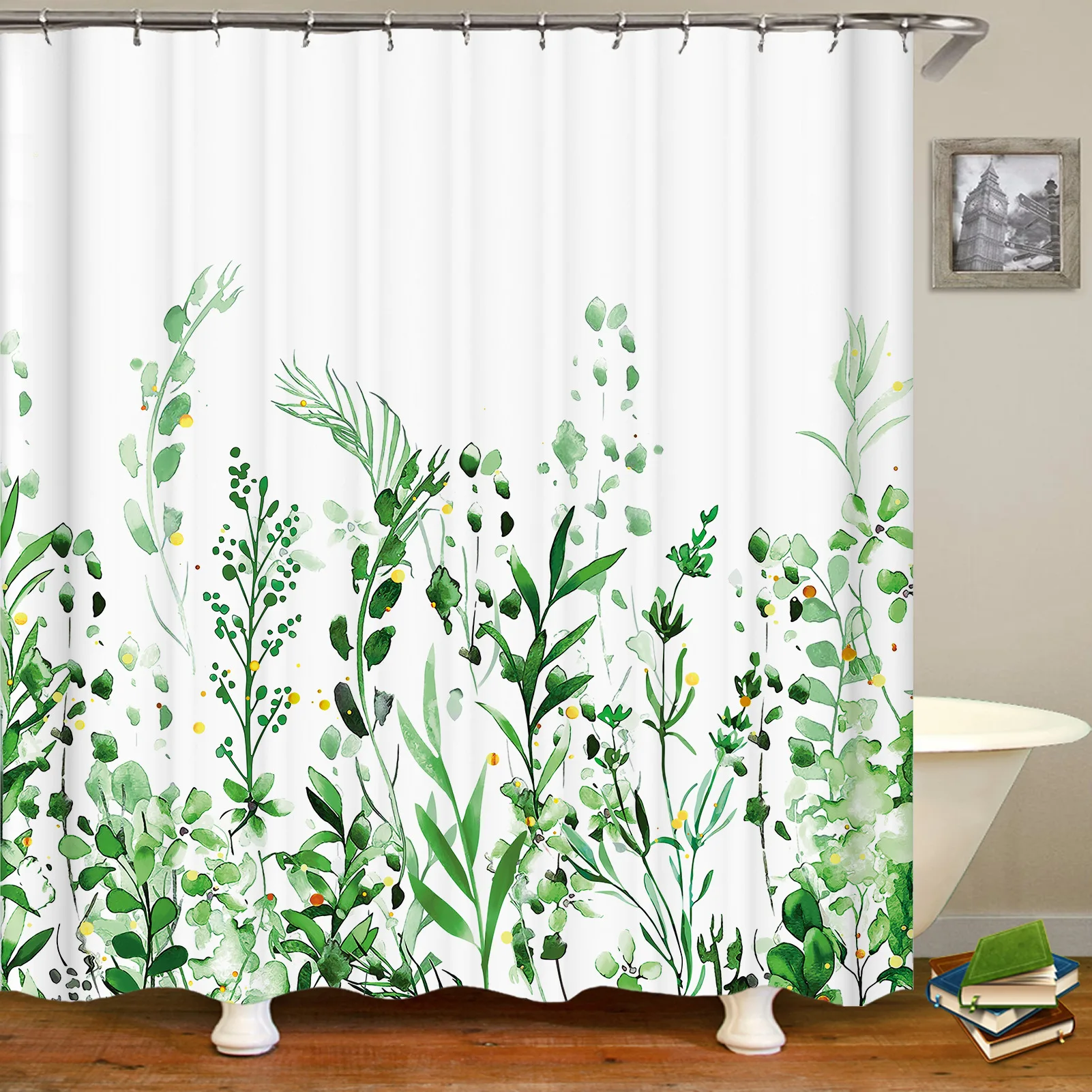 

Водонепроницаемая шторка для душа с растениями, полиэстер