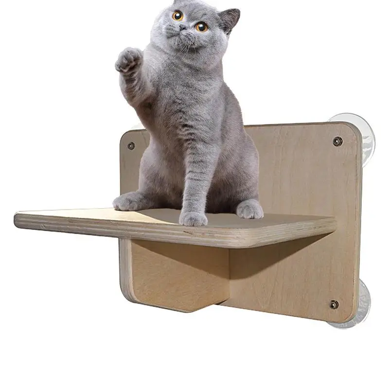 

Cat Window Hammock Wooden Window Seat For Cats Inside Pet Bed Cat Resting Seat With Suction Cups For Indoor Cats Space Saving