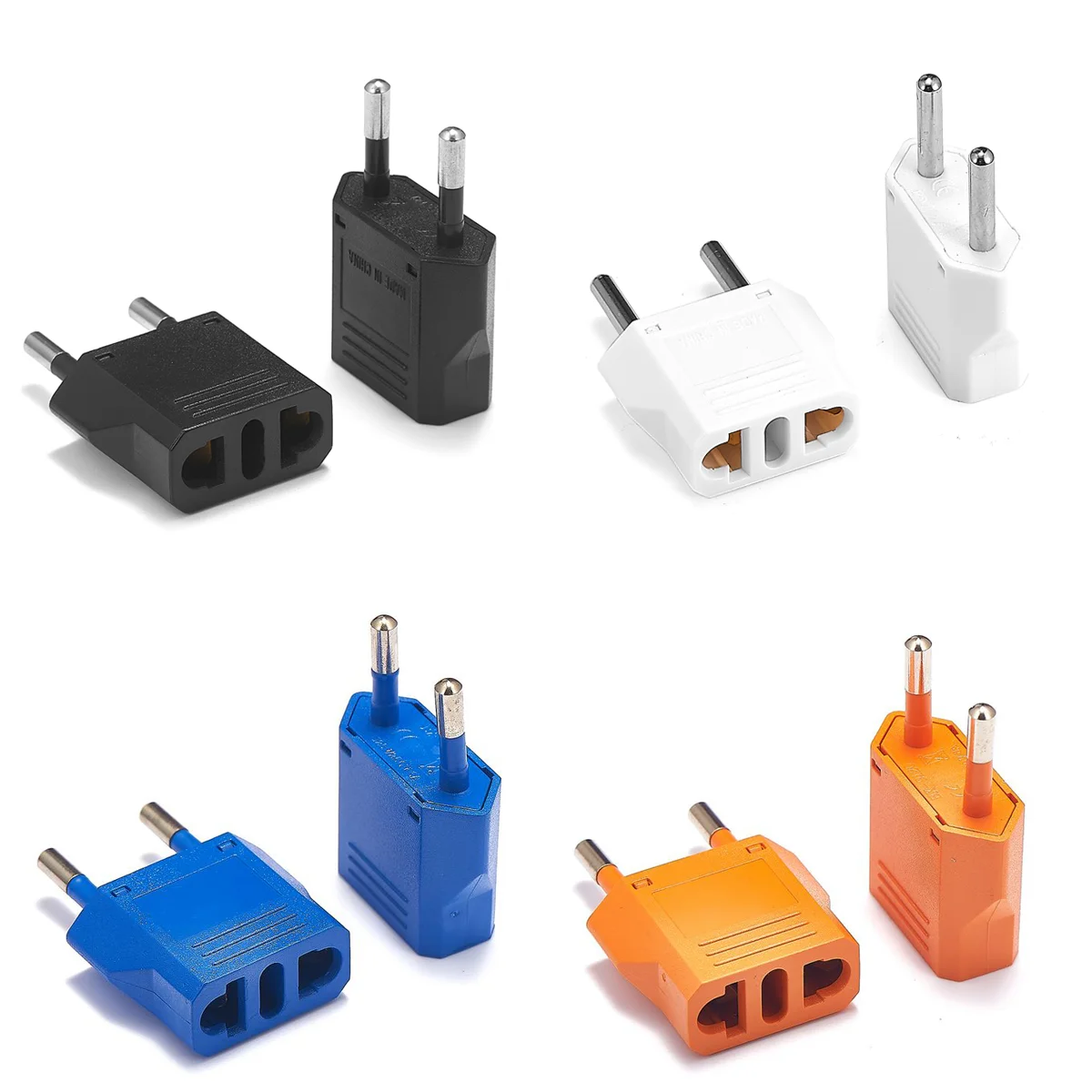 Cn American Us To Eu Euro European Russia Korea Spain France Br Travel Adapter 2pin Ac Converter Power Adaptor