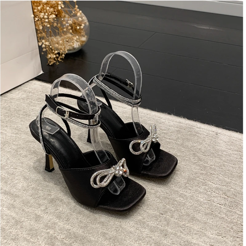 

2023 Hot Sales Summer Style Sexy Women Sandals High Heels Open Toe Buckles Nightclub Party Shoe Black Big Size women shoes Adult