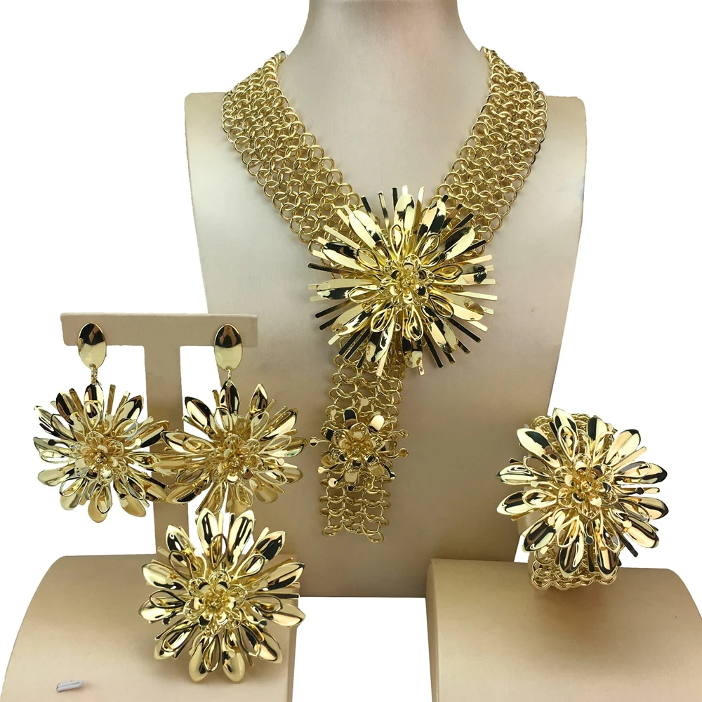 Лидер продаж роскошный бразильский золотистый Медный позолоченный комплект