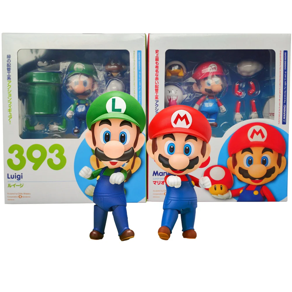 

Super Ma Luigi Mario Bros Toys Yoshi Boxed Mushroom Bowser Anime Action Figure Clay Q Version PVC Model Toy for Children Gift