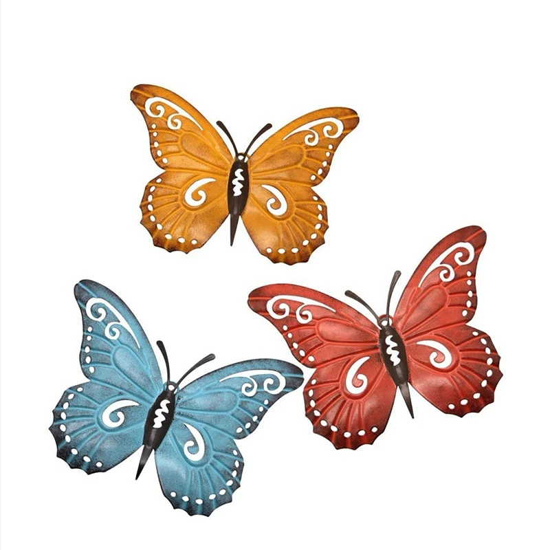 

3Pcs/Set 3D Metal Butterfly Wall Art Inspirational Wall Decor Sculpture Hanging For Indoor Outdoor Garden Decoration