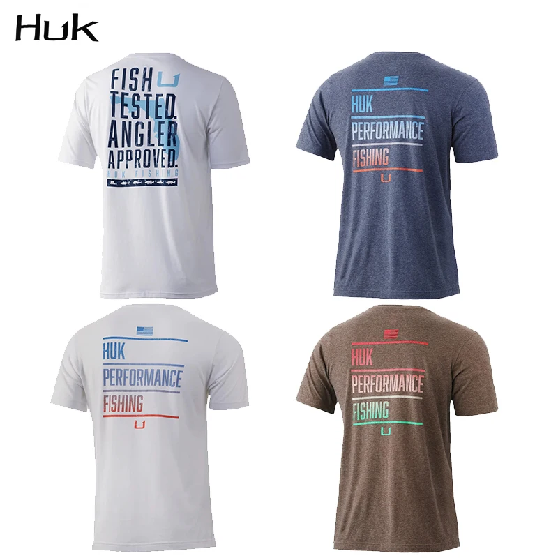 

HUK Summer fishing Men's short sleeve T-shirt wear undershirt sun protection breathable top outdoor angler jerseys sportswear
