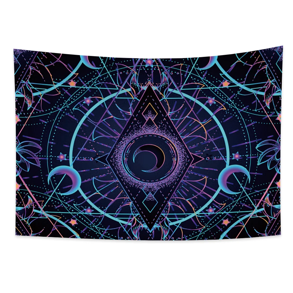 Гобелен с мотивом моли черные гобелены в стиле Триппи Луной настенные мандалой