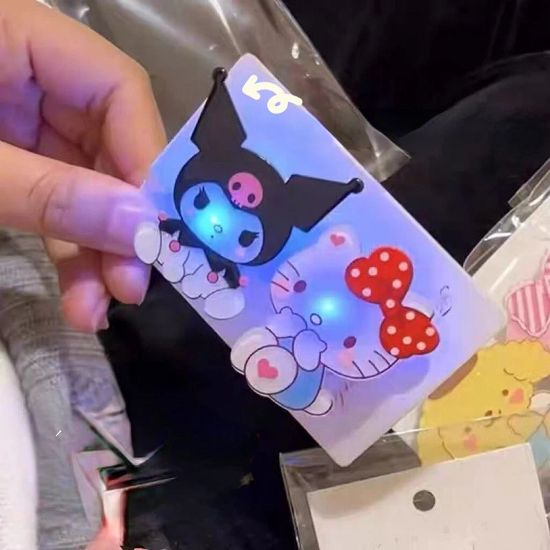 

Luminous Sanrio Barrettes Cute Cartoon Children's Side Clip Hello Kitty Color Changing Kuromi Cinnamoroll Hello Kitty