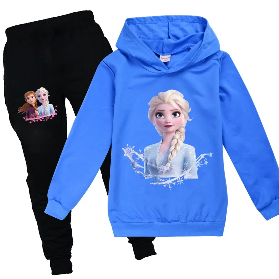 

Disney Frozen Kids Tracksuit Girls Clothes Set Frozen Elsa Hoodies and Pants Children Sportwear Clothing Fashion Sport Suit