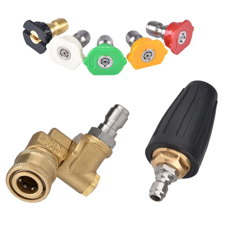 

1/4" Car Pressure Washer Accessory Turbo Nozzles Sprayer Rotray Pivoting Coupler Jet Sprayer For Quick Connector