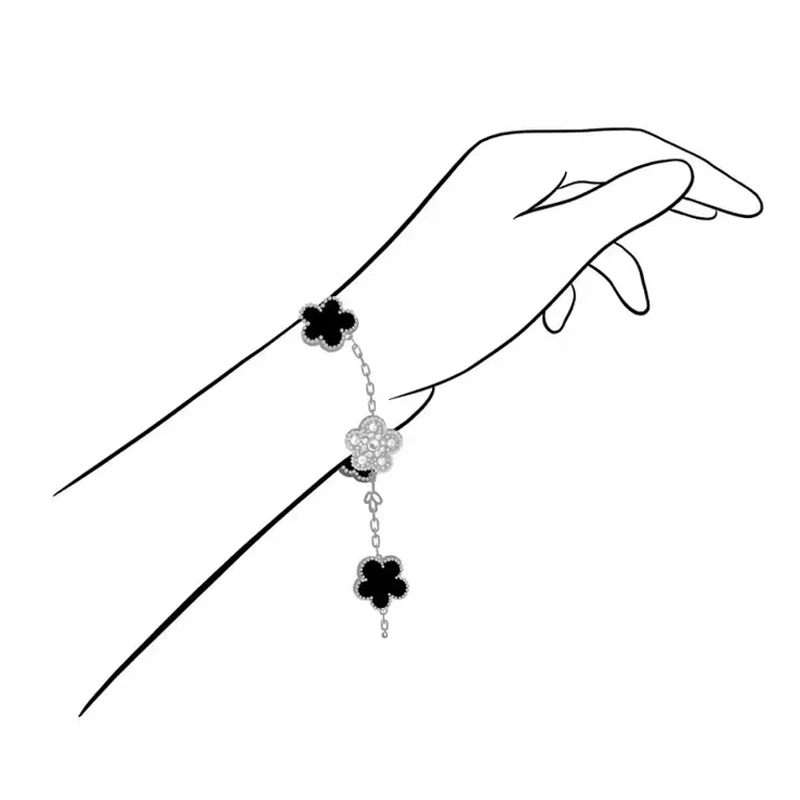 

Роскошное модное дизайнерское высококачественное Ожерелье-браслет в виде клевера, высококачественный оригинальный цветок на удачу с поясом, подарочная коробка