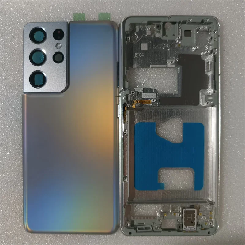 Чехол для Samsung Galaxy S21 ultra 5G полный корпус средняя Рамка стеклянная крышка