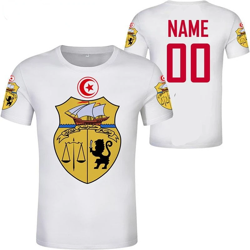 

Custom Any Name Number Tunisia 3d T-shirt Tun Tunisie Nation Flag Soccer T-shirts Clothes for Men Women Gifts
