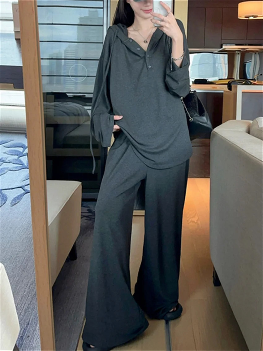 Женский офисный костюм PLAMTEE повседневный шикарный свободного покроя с капюшоном