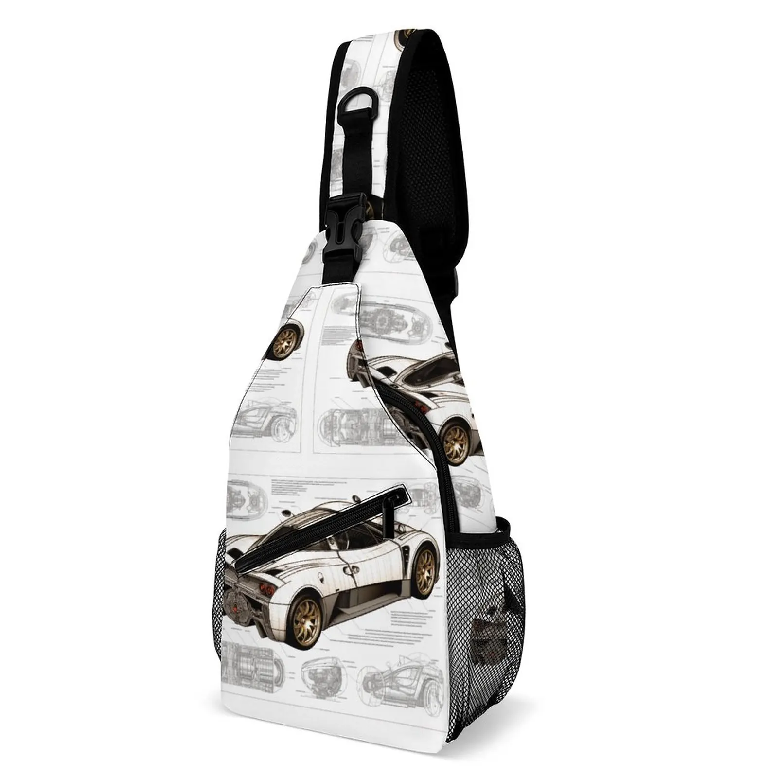 

Speed Sports Car Shoulder Bags Drawings Sketch Style Novelty Chest Bag Male Business Sport Sling Bag Workout Designer Small Bags