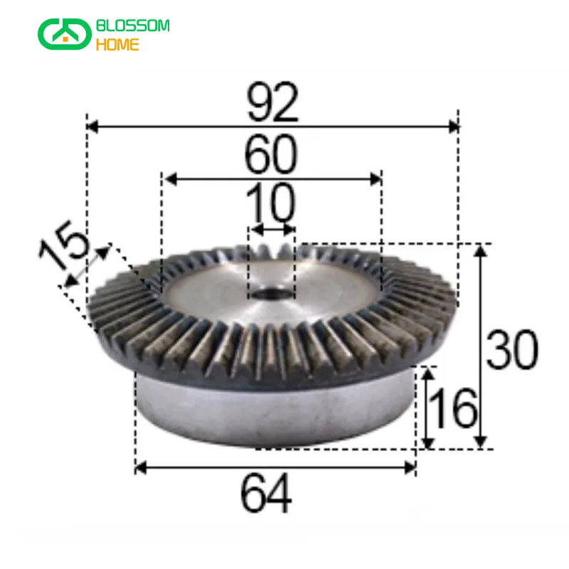 2M-15/45 Зубьев Коэффициент скорости-1:3 Прецизионный зонт Коническая