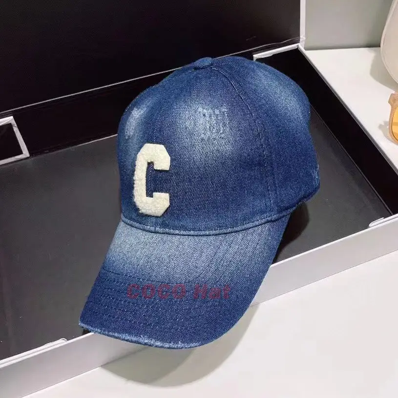 

Letter Embroidered Denim 395723 Fashion Luxury Adjustable Design Women Hat Spring Summer Outdoor Sport High Quality Baseball Cap