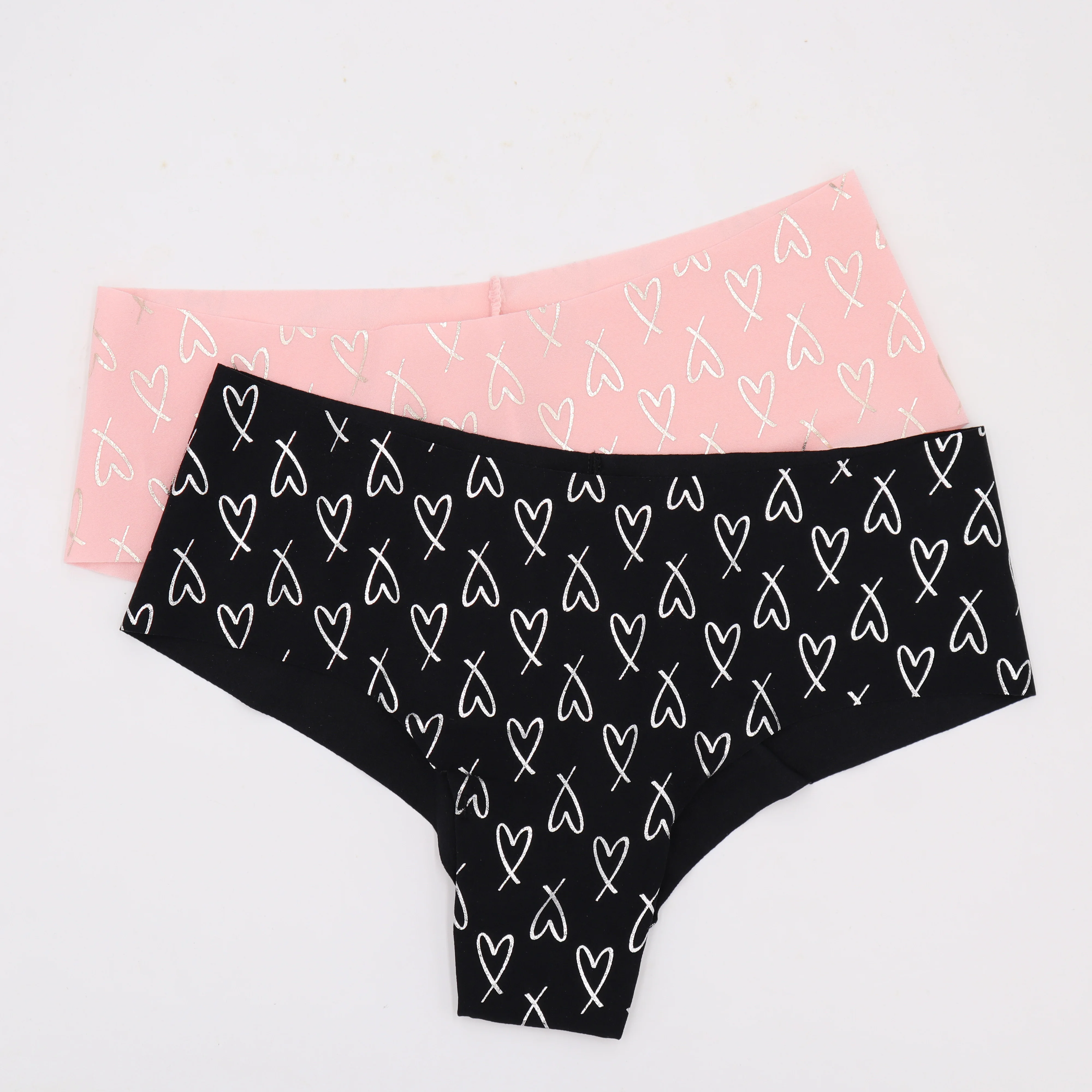 

Letter PINK Shorts Women Heart Printing Seamless Sports Thong Low Waist Sexy Sports Fitness Triangle Panties