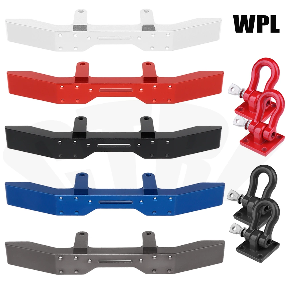 WPL Metal Front Bumper with Tow Hook For 1/16 RC Car WPL B14 B-14 B16 B24 B-24 B36 Q60 Q61 Military Truck 4WD 6WD Upgrade Parts
